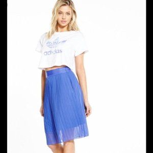 Blue Adidas Pleated Midi Skirt